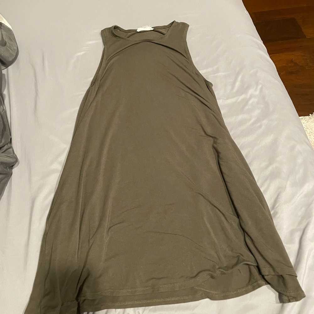 Socialite Olive Green Basics Dress